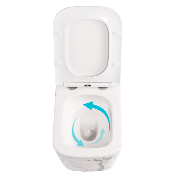 Унітаз підвісний Tern Ultra Quiet 490×365×325 мм, Marble, з сидінням Slim Duroplast / Soft-close / Quick Release QT17332303ASMR Qtap7