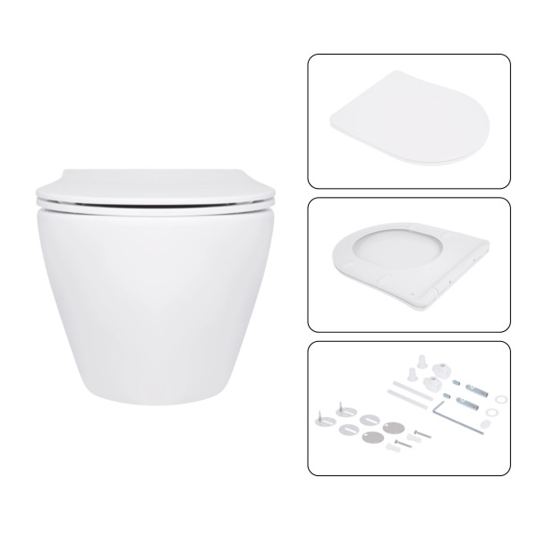 Готовое решение Qtap для ванной комнаты: подвесной унитаз Jay Ultra Quiet 520x360x320 + комплект инсталляции Nest 4 в 1 (круглая клавиша Satin)8