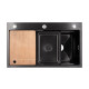 Lidz Handmade H7545B Мойка для кухни интегрированная Decor Black PVD Honeycomb 3,0/1,0 мм LDH7545BDECPVD483731