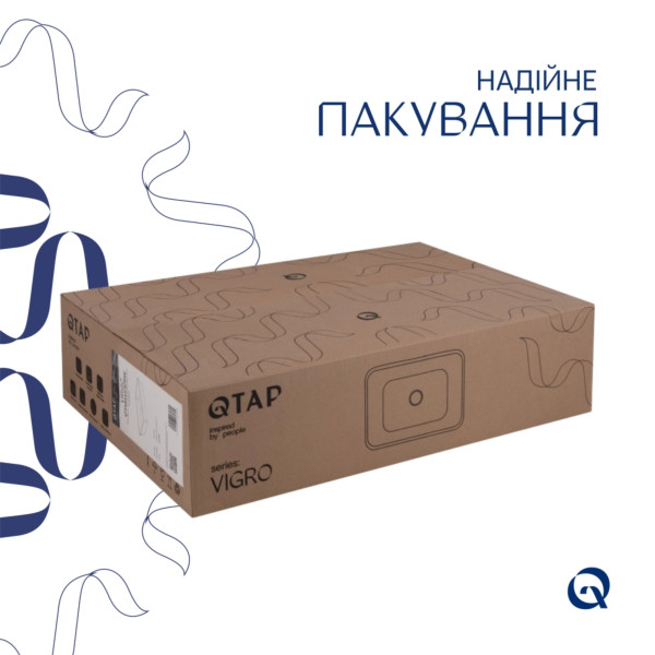 Комплект Qtap Virgo N: Раковина накладная 560x380x130 мм, White, прямоугольная + Донный клапан Pop-up PU026