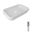 Комплект Qtap Scorpio: Раковина накладная 550x390x120 мм, White, прямоугольная + Донный клапан Pop-up PU021
