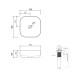 Комплект Qtap Kolibri: Раковина накладная 425x425x140 мм, White, квадратная + Донный клапан Pop-up PU022