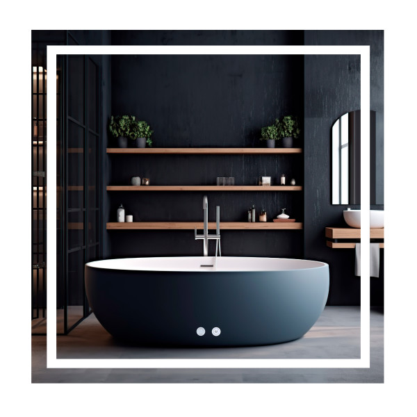 Дзеркало Qtap Mideya (MI1) 800x800 з LED-підсвічуванням Touch, з антизапотіванням, димером, рег. яскравості QT2078NCF8080484771