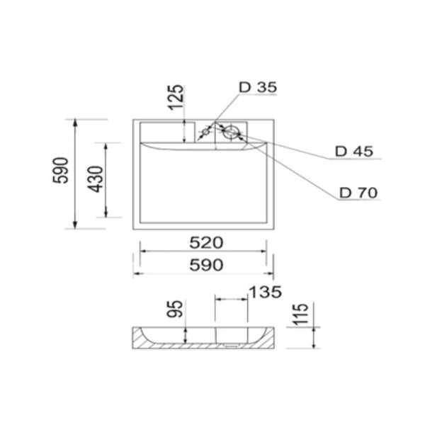 Раковина на пральну машину Qtap Arvin 595x595x115 мм, White QTARV2365WHI485753