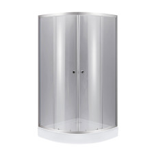 Lidz Набор: Душевая кабина Latwa SC90x90.SAT.LOW.DGR, полукруглая, стекло тонированное 4 мм + Душевой поддон Kapielka ST90x90x141