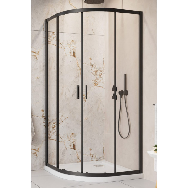 Комплект душова кабіна Alienta A 90х90 Black піддон Tinos A Compact сифон HC26CLMB Black RADAWAY1
