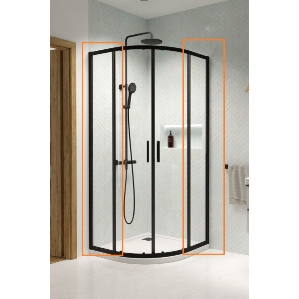 Душова кабіна (половина) Premium Pro Black PDD 90Lx90Rх200 RADAWAY1