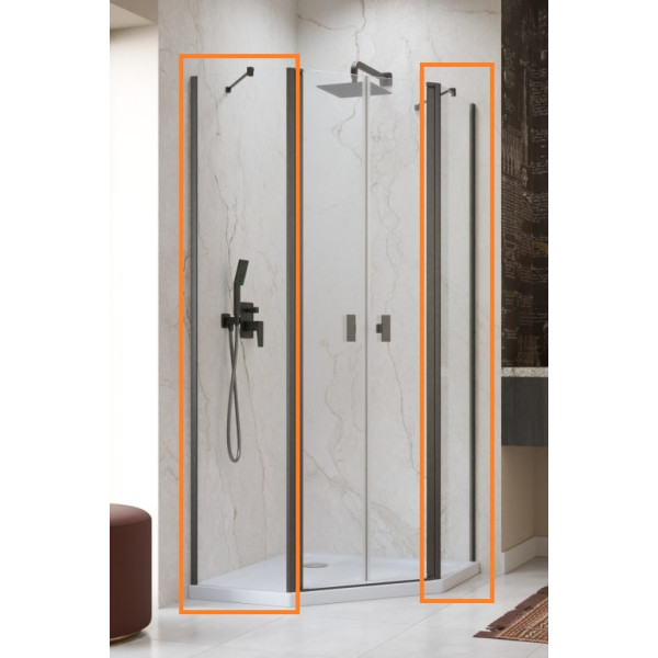 Комплект бокових стінок Nes 6 Brushed GunMetal PTD 90 RADAWAY1