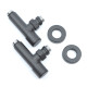 Кран кутовий для рушникосушки Raftec 1/2"х1/2" подовжений, чорний, 2шт.2