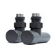 Кран кутовий для рушникосушки Raftec 1/2"х1/2" подовжений, чорний, 2шт.3