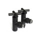 Кран кутовий для рушникосушки Raftec Premium 1/2х1/2, чорний муар, 2шт.3