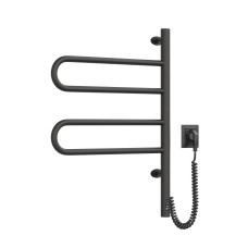 Полотенцесушитель Fouette 480х600 Sensor с таймером, чёрный муар1