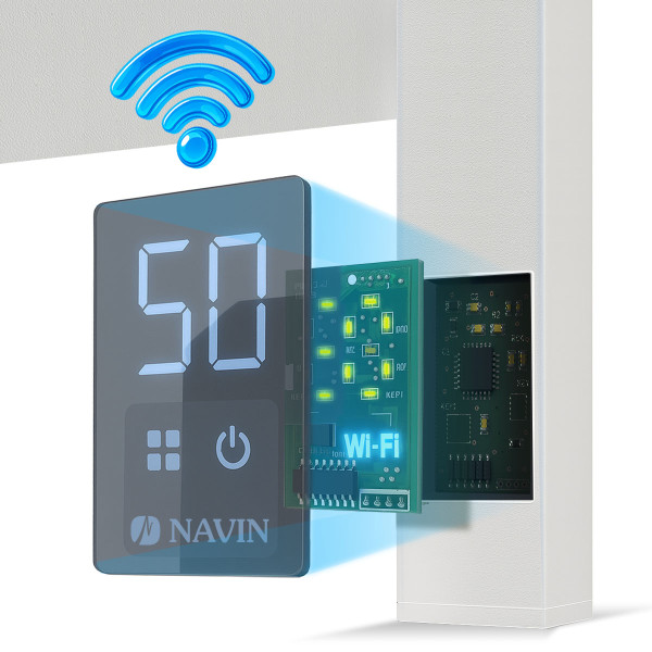 Електрична рушникосушарка NAVIN Авангард 480х1200 Sensor з Wi-Fi, правобічна з таймером, біла5