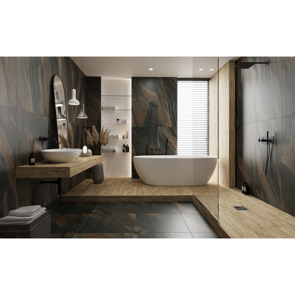 Керамограніт TEO Ceramics Soft Slate Anthracite F P NR Mat 47*47 см антрацит3
