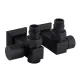 Кран квадратний  кутовий під тен Solomon CUBE 1/2"х1/2" чорний матовий, 2шт1