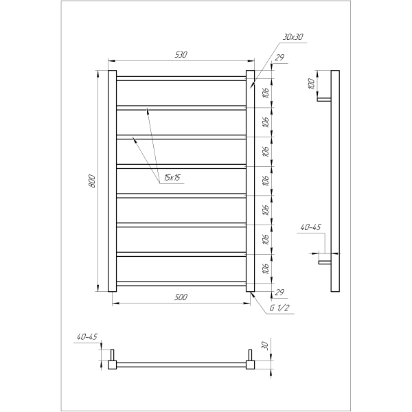 Полотенцесушитель Flat (1205)6
