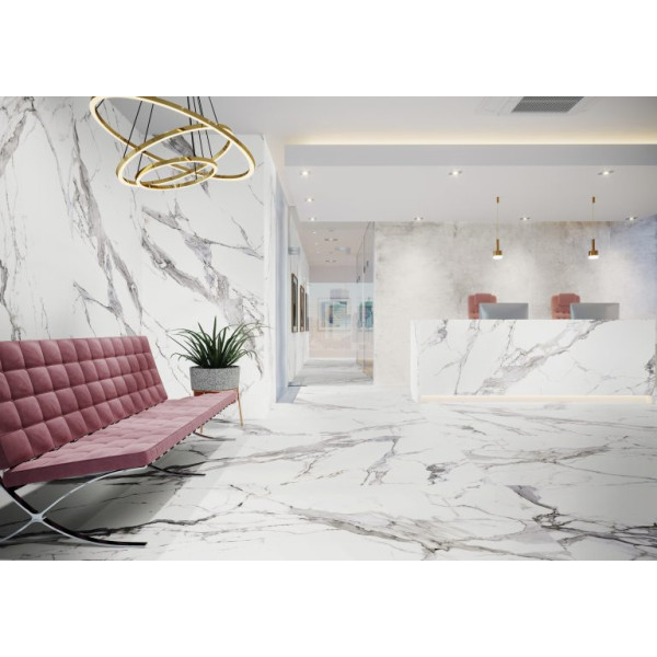 Напольная плитка Calacatta White SATYNA 119,7x279,7x0,6 код 7689 Cerrad3
