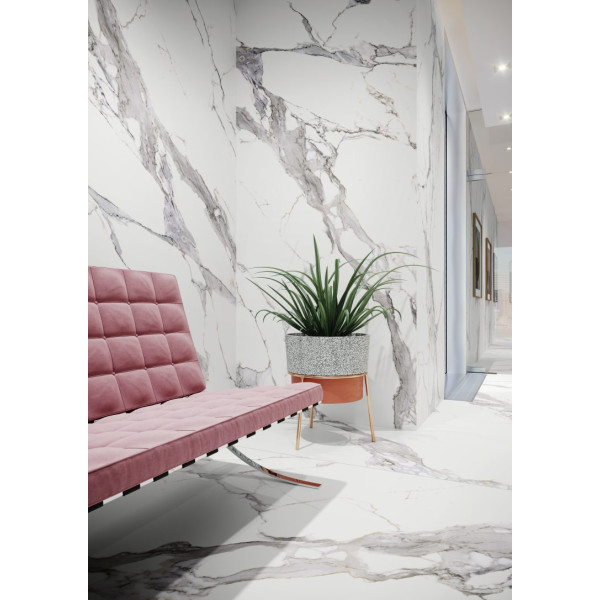 Напольная плитка Calacatta White SATYNA 119,7x279,7x0,6 код 7689 Cerrad4