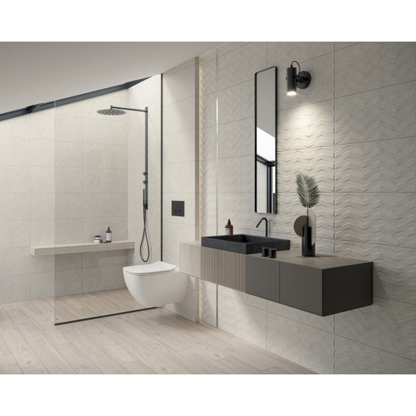 Плитка стінова Afternoon Silver RECT STR 298x598x9 Paradyz4