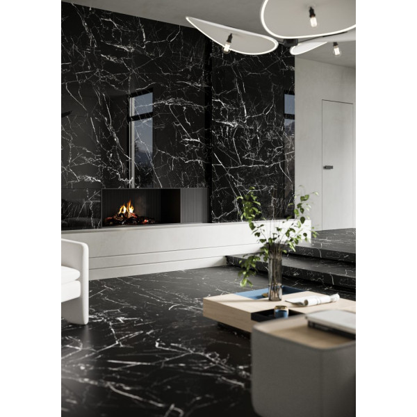 Плитка керамогранітна Marmo Marocco Black RECT 597x1197x8 Cerrad4