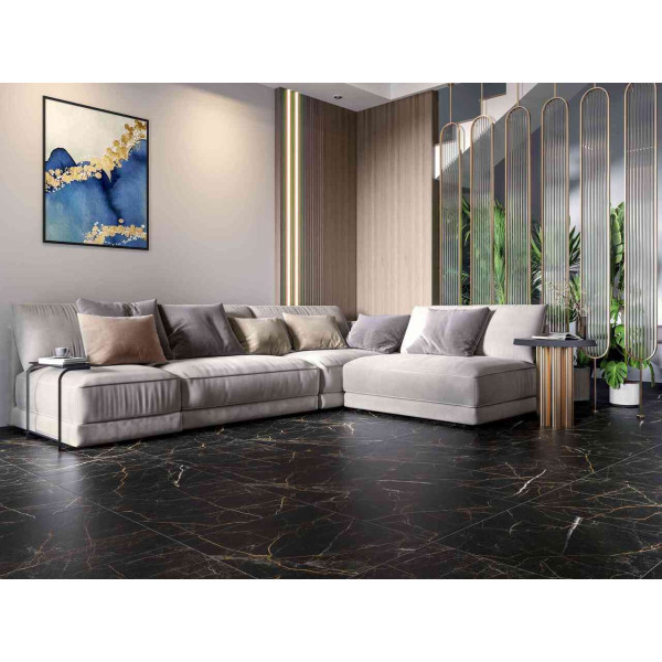 Плитка керамогранітна MPС580 Marmo Perlanera Чорний RECT 600x600x8 Golden Tile3